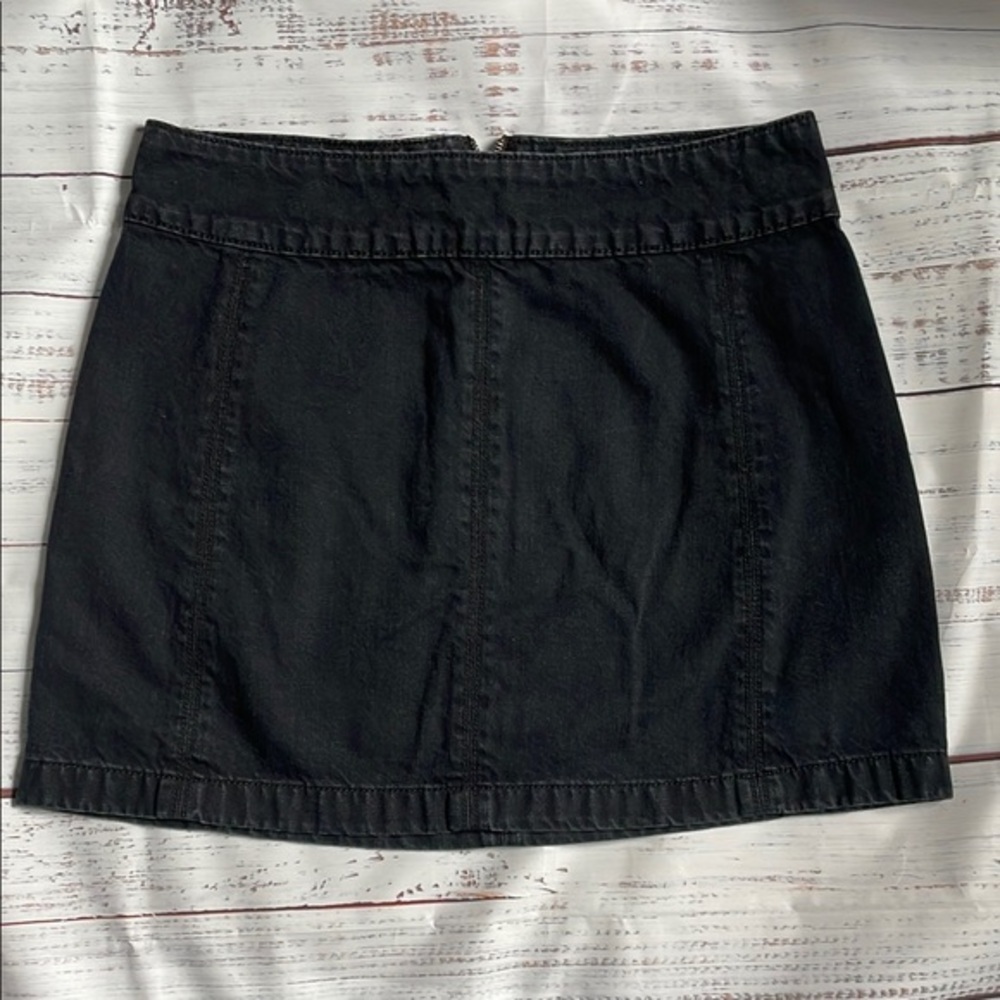 FREE PEOPLE Classic Black Denim Skirt Black